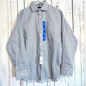 *Tiny Flaw* Tommy Hilfiger Long Sleeve Men's Button Down sz L 16½ 34/35 Wht/Blue